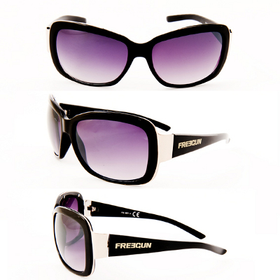 Lunettes de Soleil FREEGUN Hey Noires et Argent