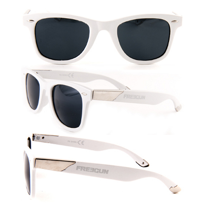 Lunettes de Soleil FREEGUN Shine Blanches et Argent