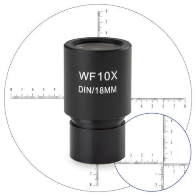 Oculaire EUROMEX WF10x/18 mm avec échelle micrométrique
